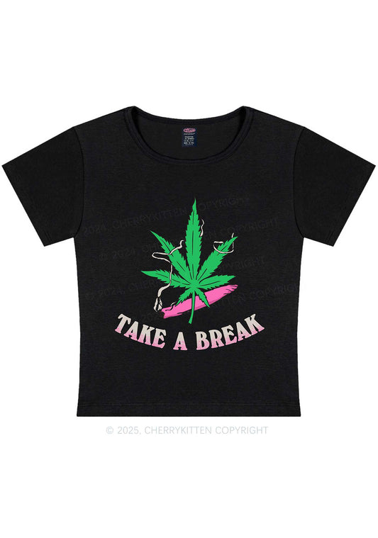 Take A Break Y2K Baby Tee Cherrykitten