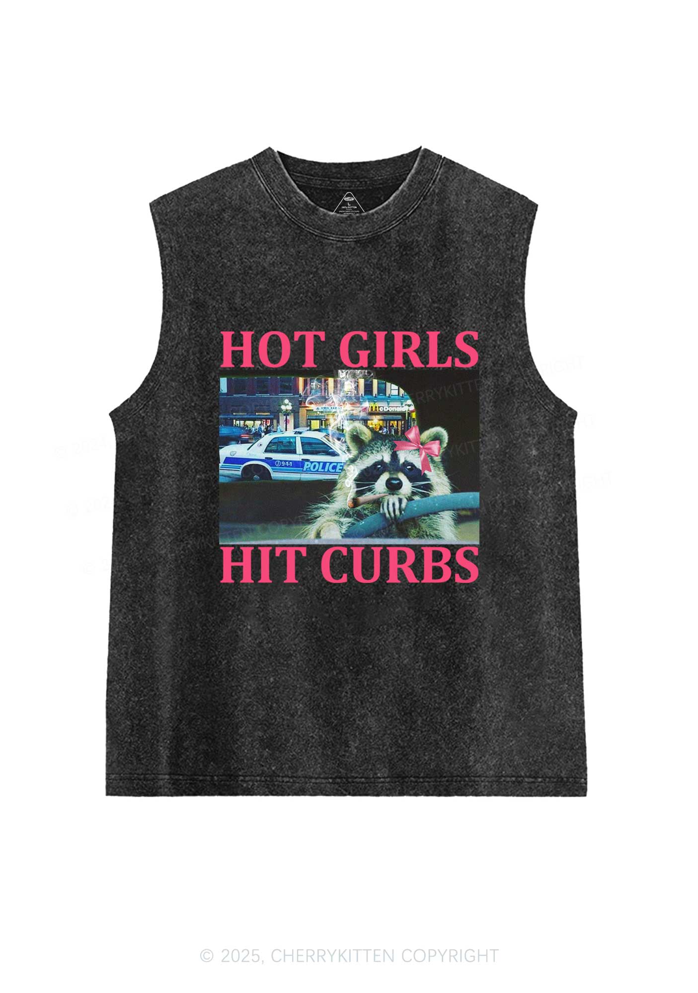 Hot Girls Hit Curbs Y2K Washed Tank Cherrykitten