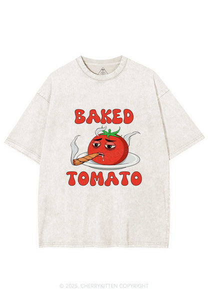 Baked Tomato Y2K Washed Tee Cherrykitten