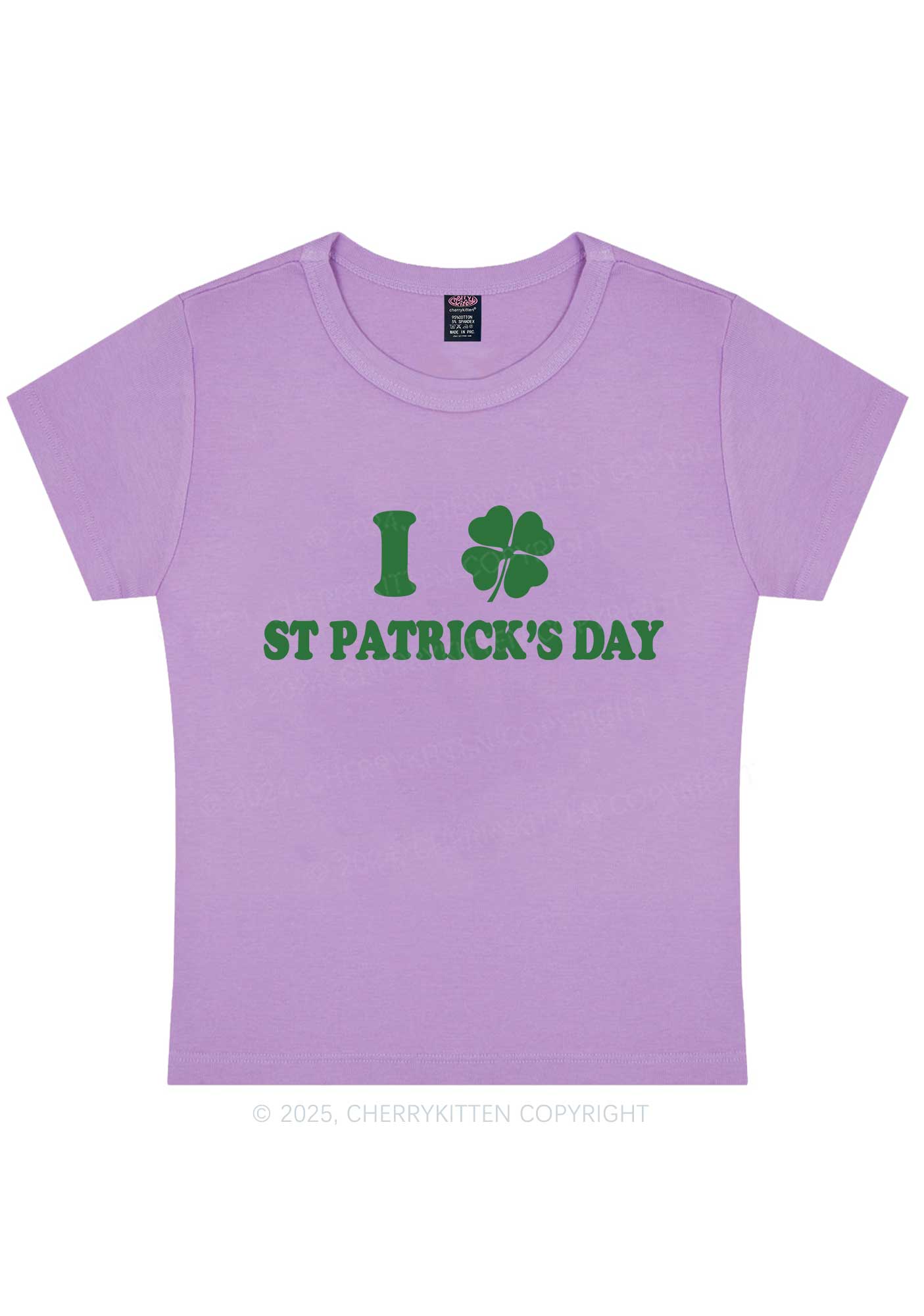 I Love St Patricks Y2K Baby Tee Cherrykitten