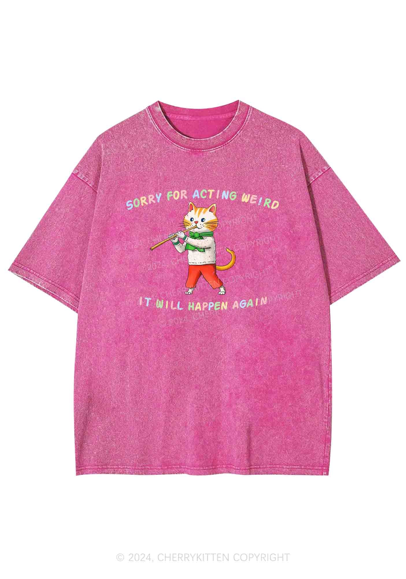 Sorry For Acting Weird Y2K Washed Tee Cherrykitten