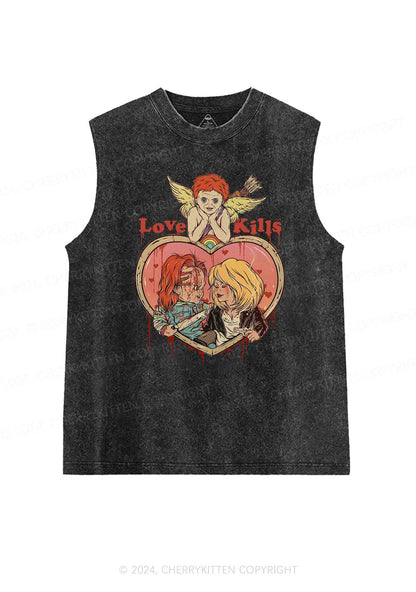 Halloween Love Kills Y2K Washed Tank Cherrykitten