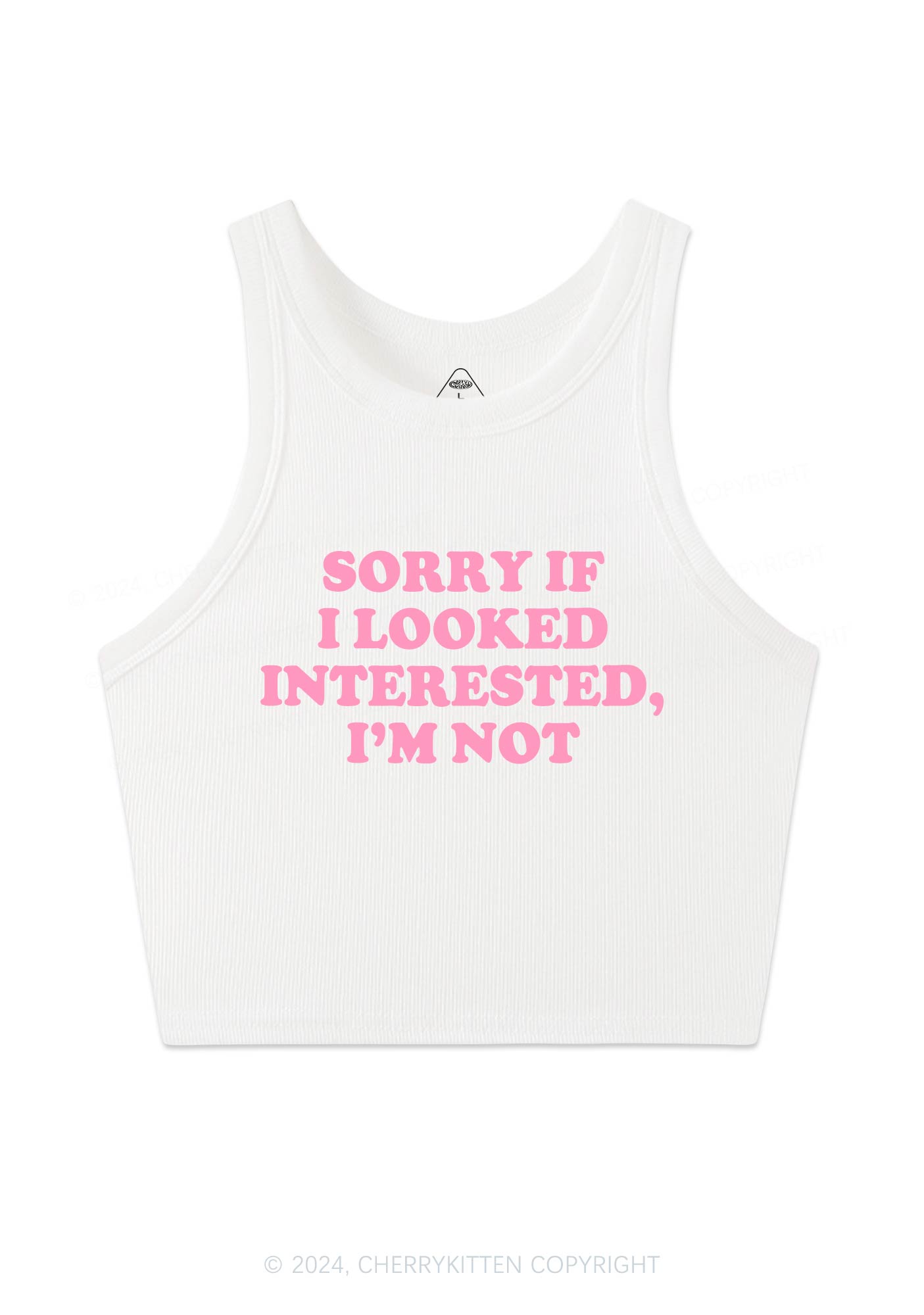 Sorry If I Looked Y2K Crop Tank Top Cherrykitten