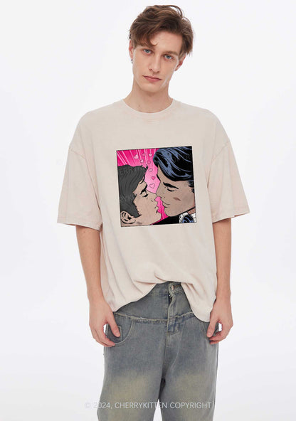 Boy Kiss Y2K Valentine's Day Washed Tee Cherrykitten