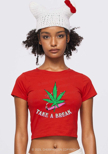 Take A Break Y2K Baby Tee Cherrykitten