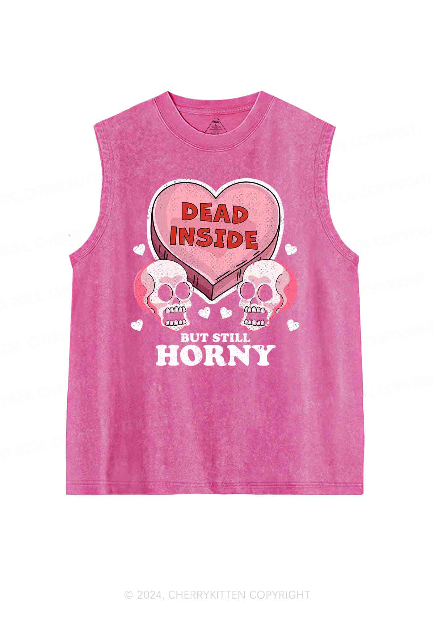 Halloween Dead Inside Y2K Washed Tank Cherrykitten