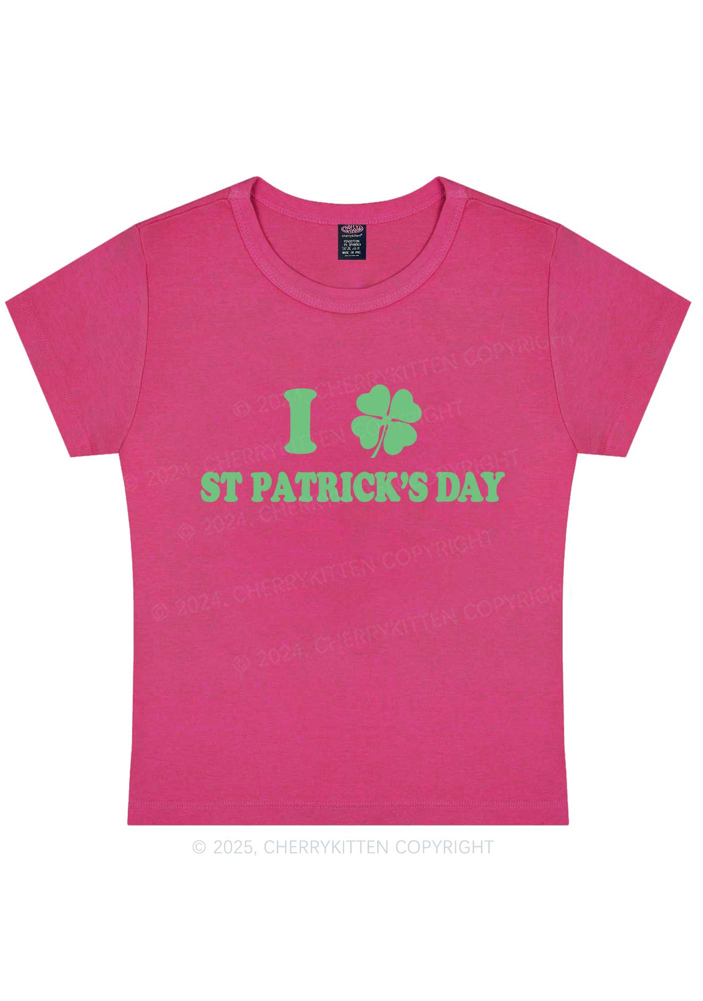 I Love St Patricks Y2K Baby Tee Cherrykitten