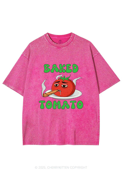 Baked Tomato Y2K Washed Tee Cherrykitten