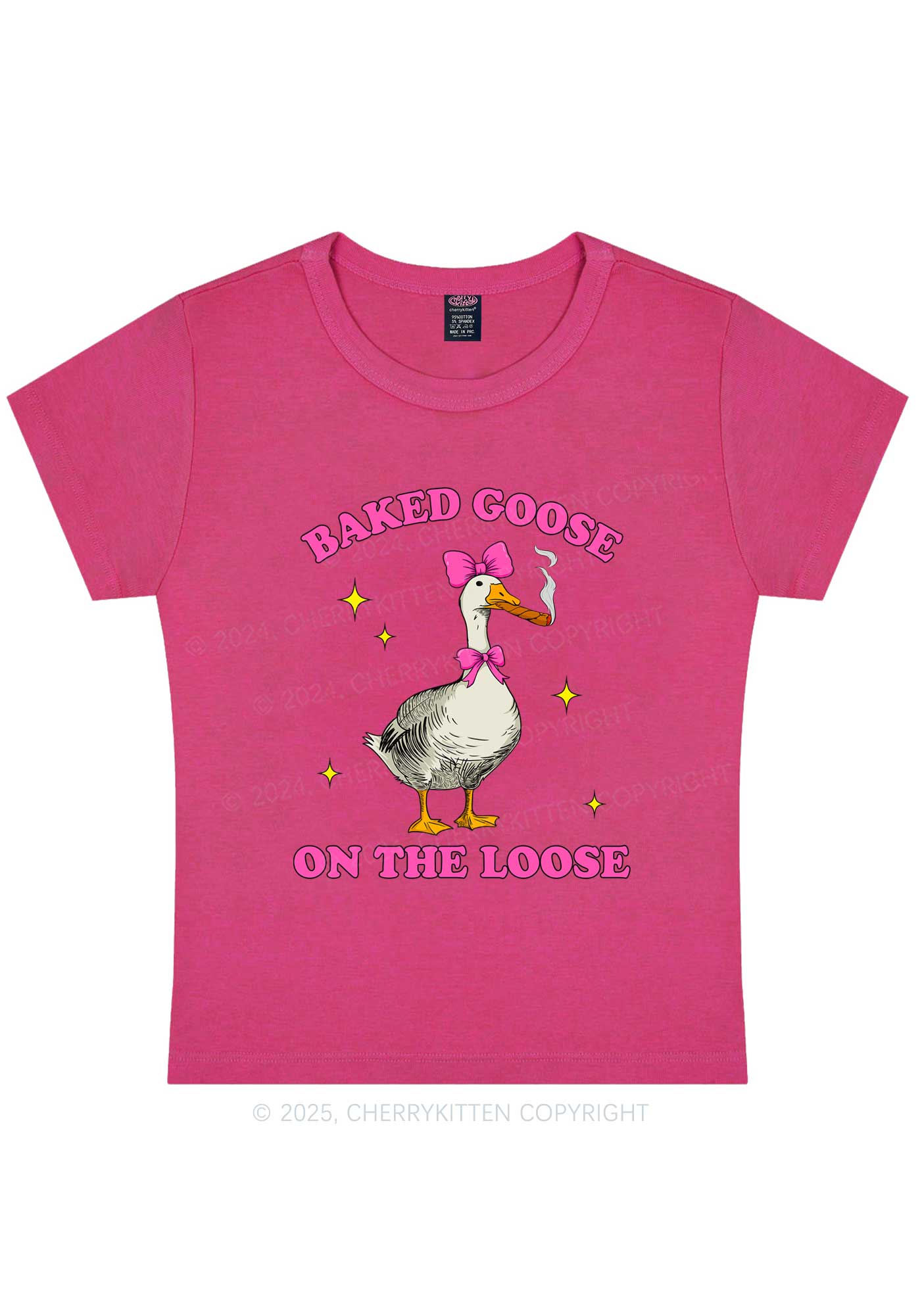 Baked Goose On The Loose Y2K Baby Tee Cherrykitten