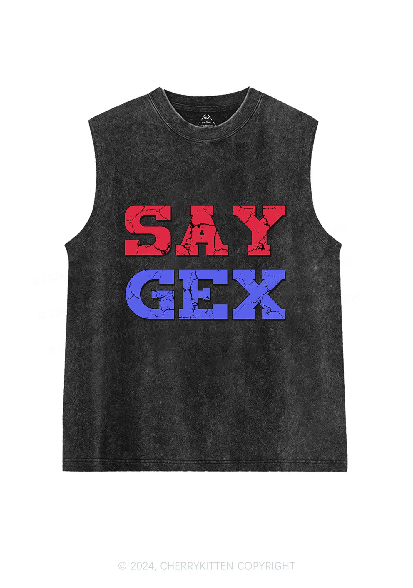 Say Gex Y2K Washed Tank Cherrykitten