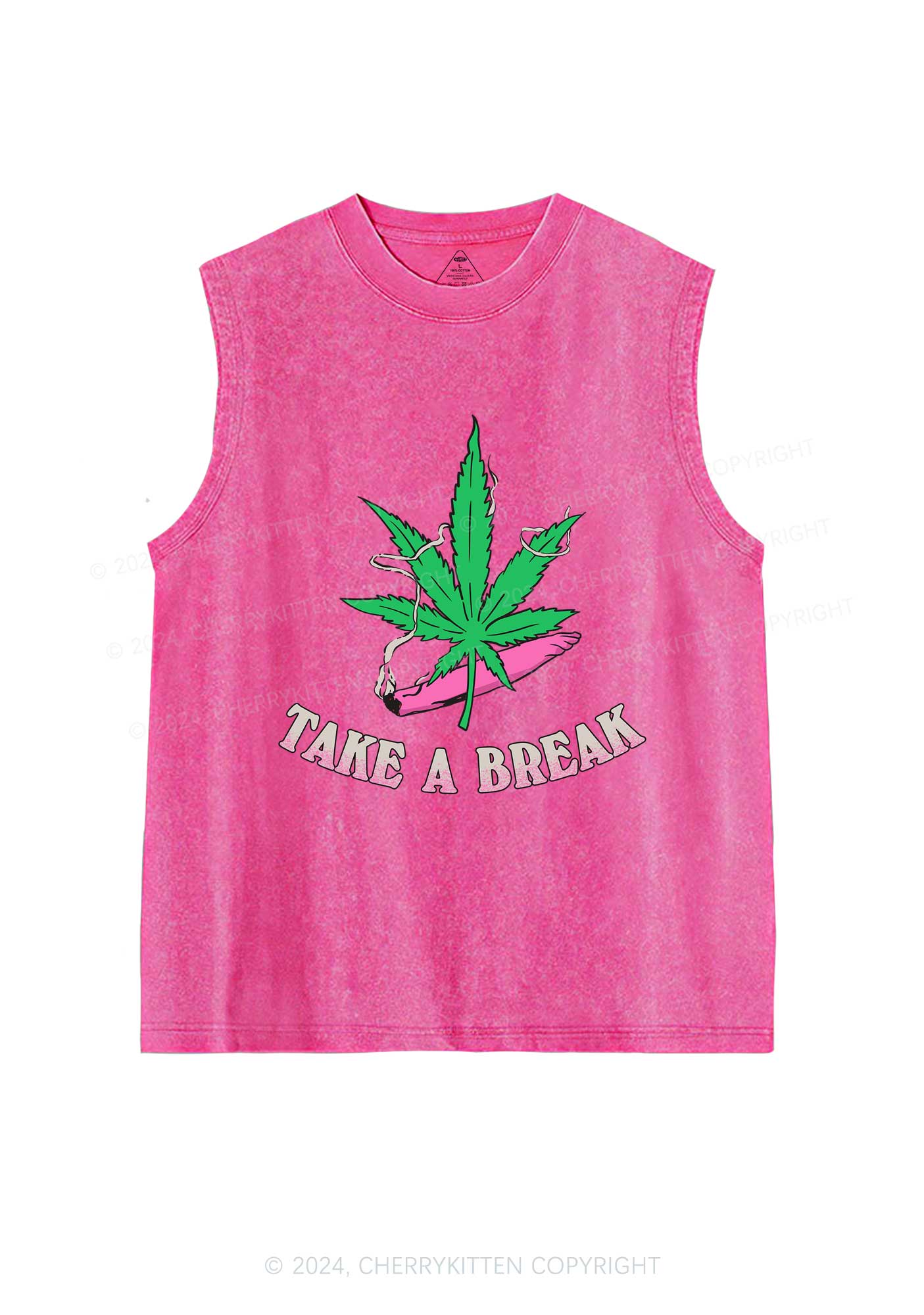 Take A Break Y2K Washed Tank Cherrykitten