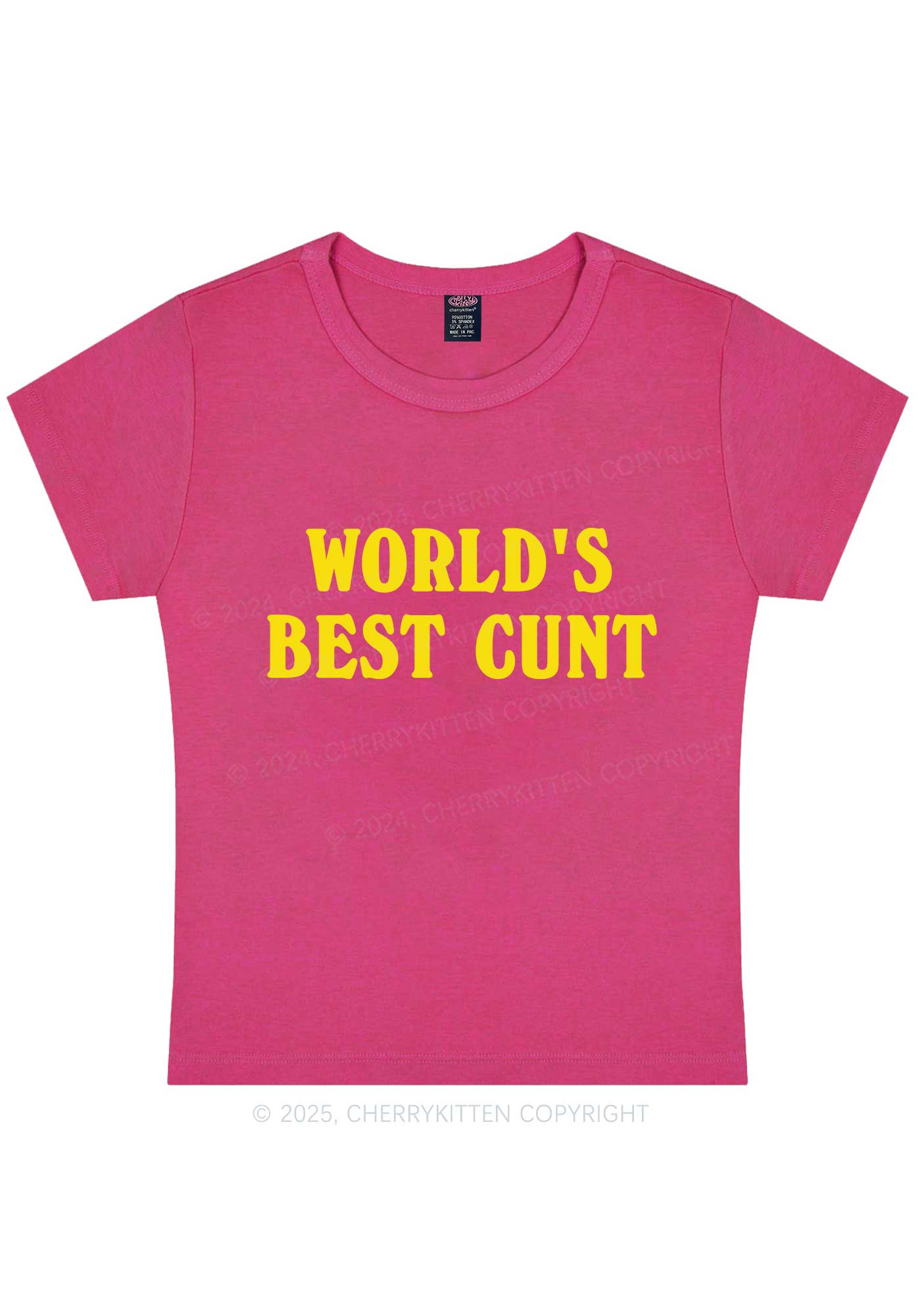 Worlds Best Cxxt Y2K Baby Tee Cherrykitten