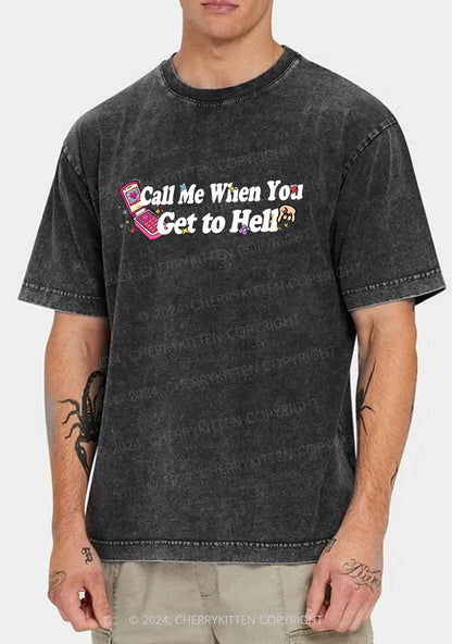 Call Me When You Get To Hell Y2K Washed Tee Cherrykitten