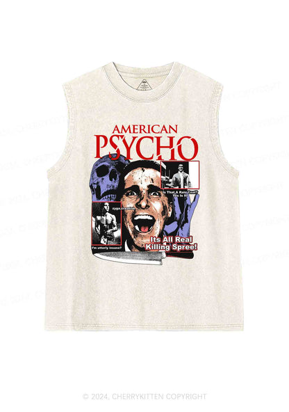 Halloween American Psycho Y2K Washed Tank Cherrykitten