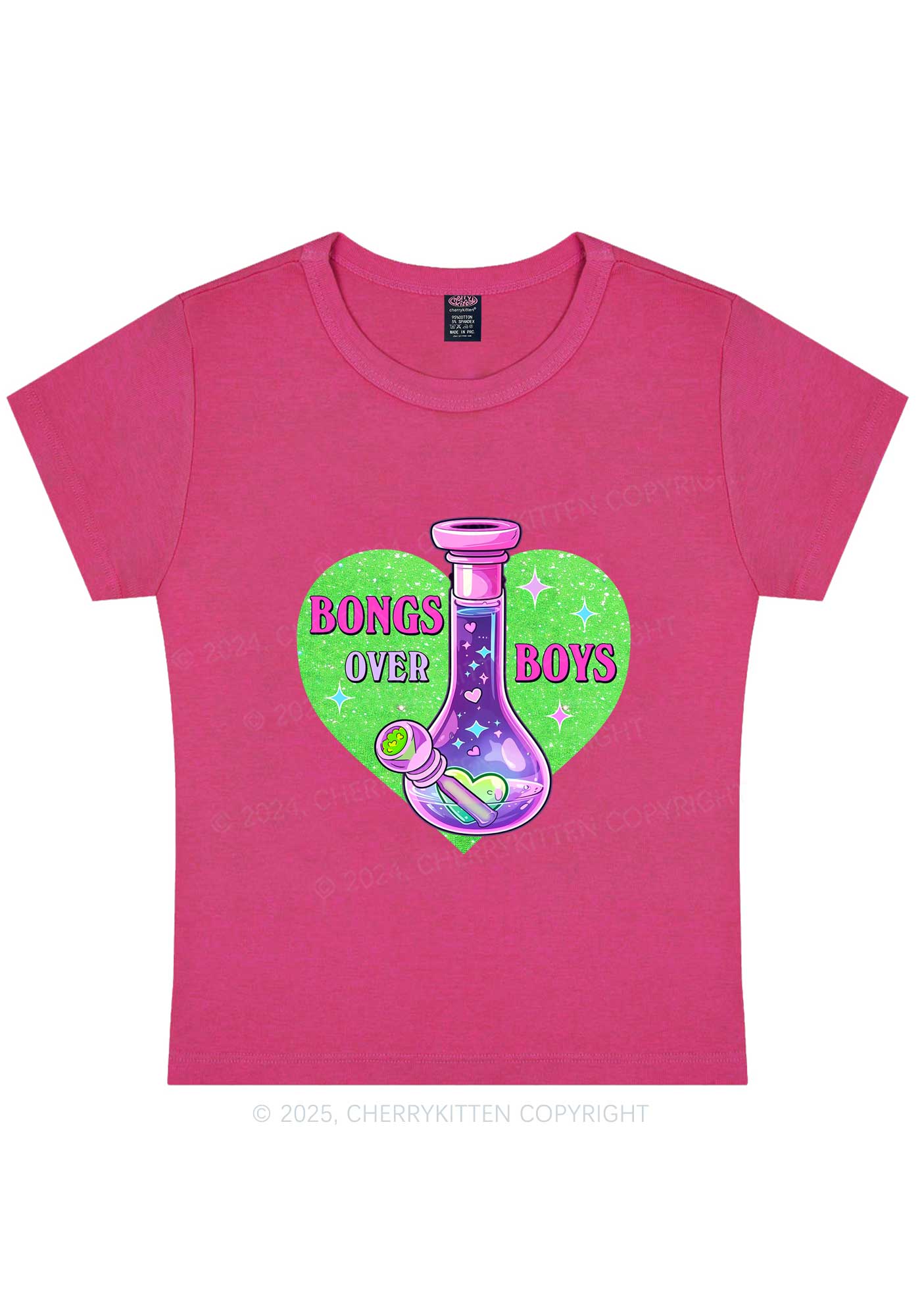 Bongs Over Boys Y2K Baby Tee Cherrykitten