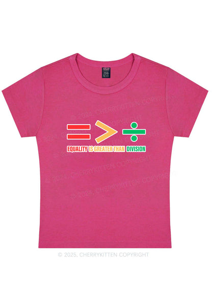 Equality Is Greater Than Division Y2K Baby Tee Cherrykitten