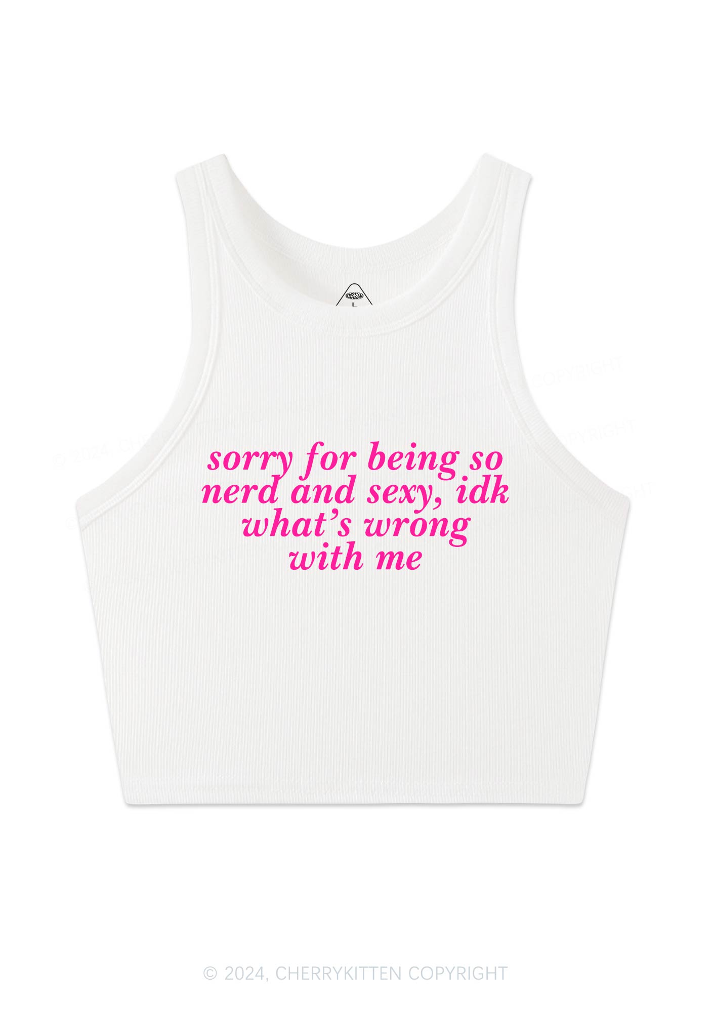 Sorry For Being So Nerd Y2K Crop Tank Top Cherrykitten