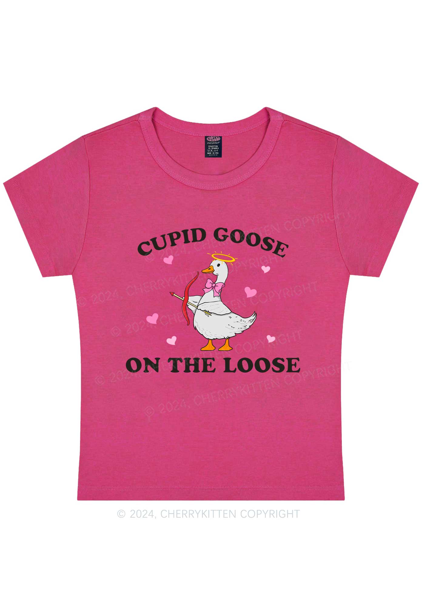 Cupid Goose Y2K Valentine's Day Baby Tee Cherrykitten