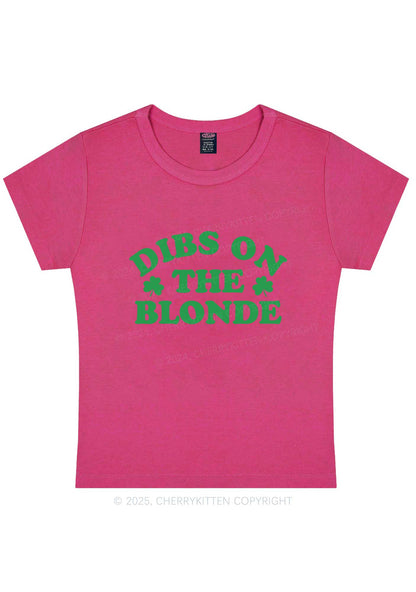 Dibs On The Blonde St Patricks Y2K Baby Tee Cherrykitten