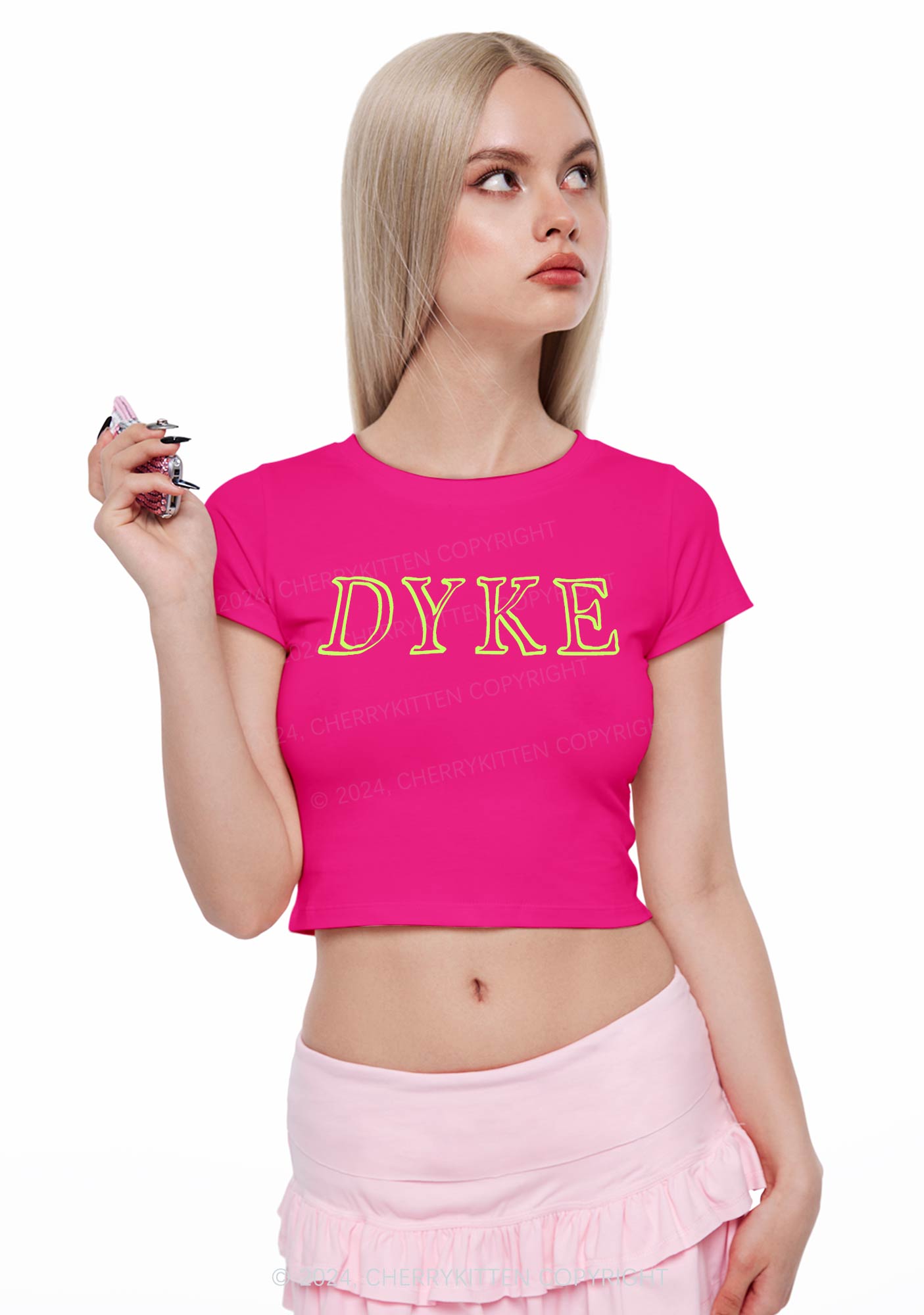 DYKE Y2K Baby Tee Cherrykitten