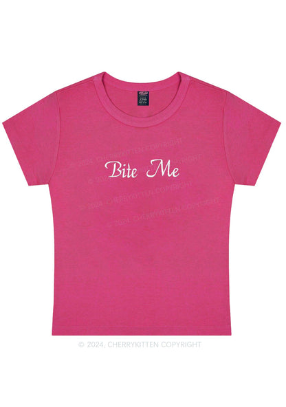 Embroidered Bite Me Y2K Baby Tee Cherrykitten