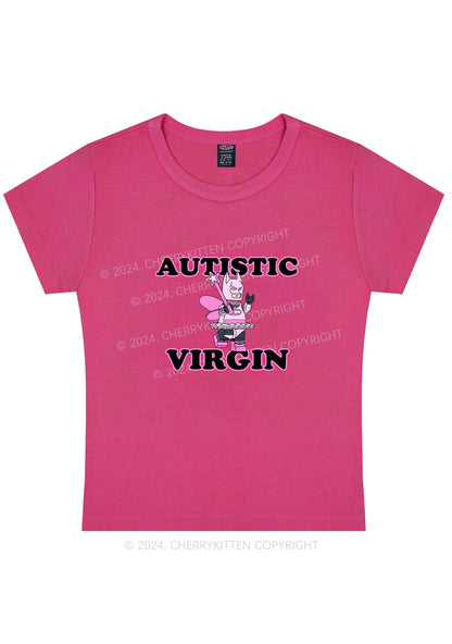 Autistic Virgin Y2K Baby Tee Cherrykitten