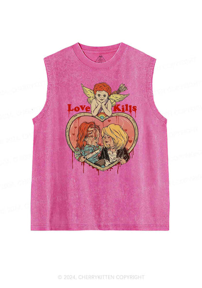 Halloween Love Kills Y2K Washed Tank Cherrykitten