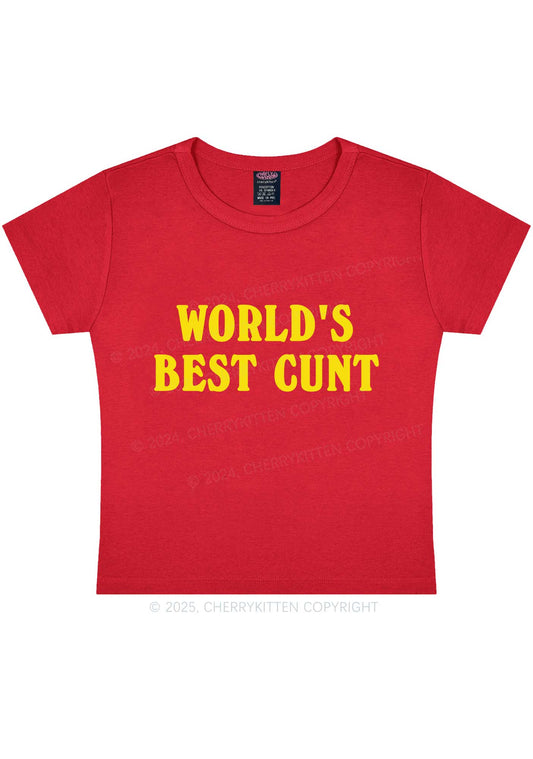 Worlds Best Cxxt Y2K Baby Tee Cherrykitten