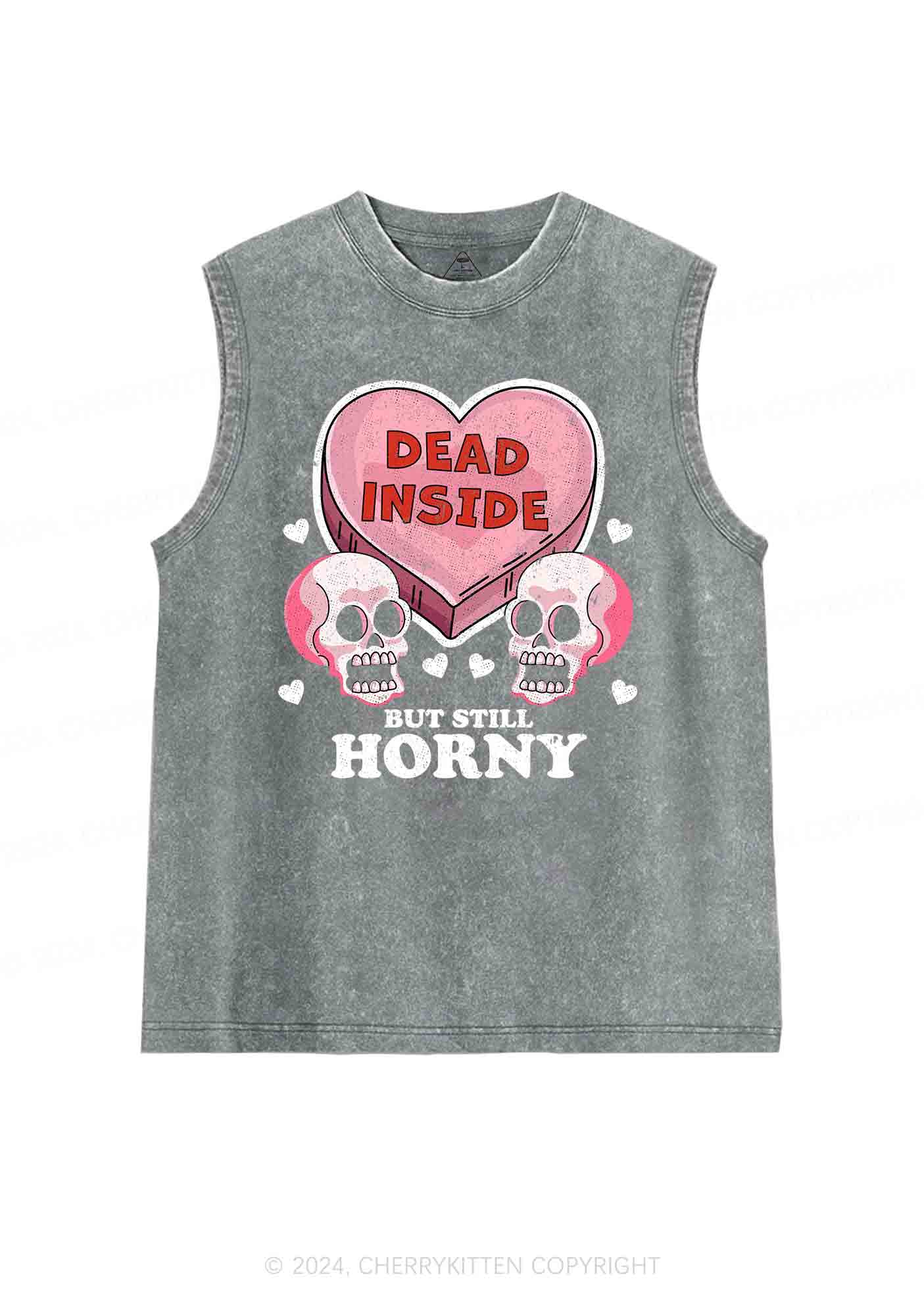 Halloween Dead Inside Y2K Washed Tank Cherrykitten