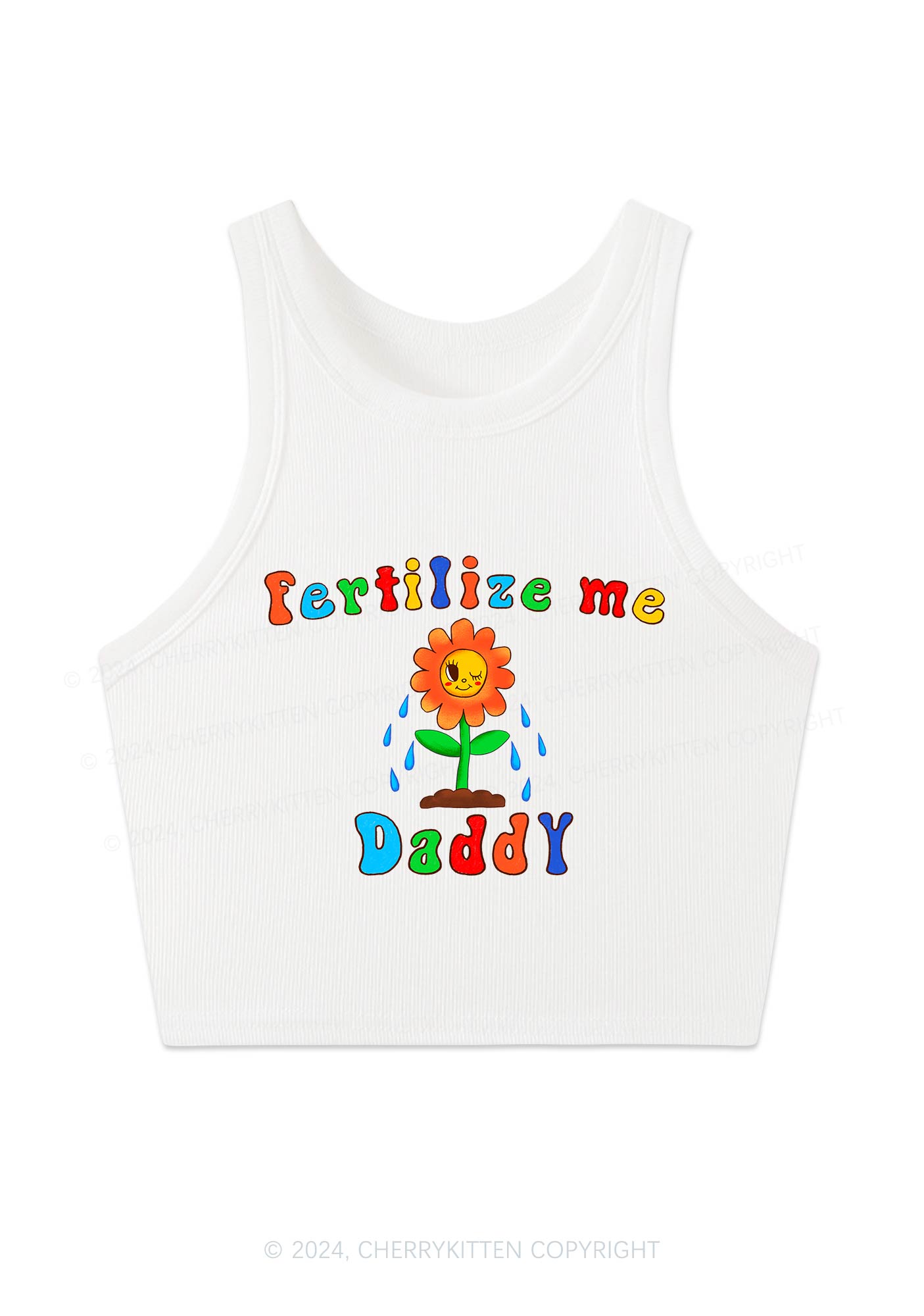 Fertilize Me Daddy Y2K Crop Tank Top Cherrykitten