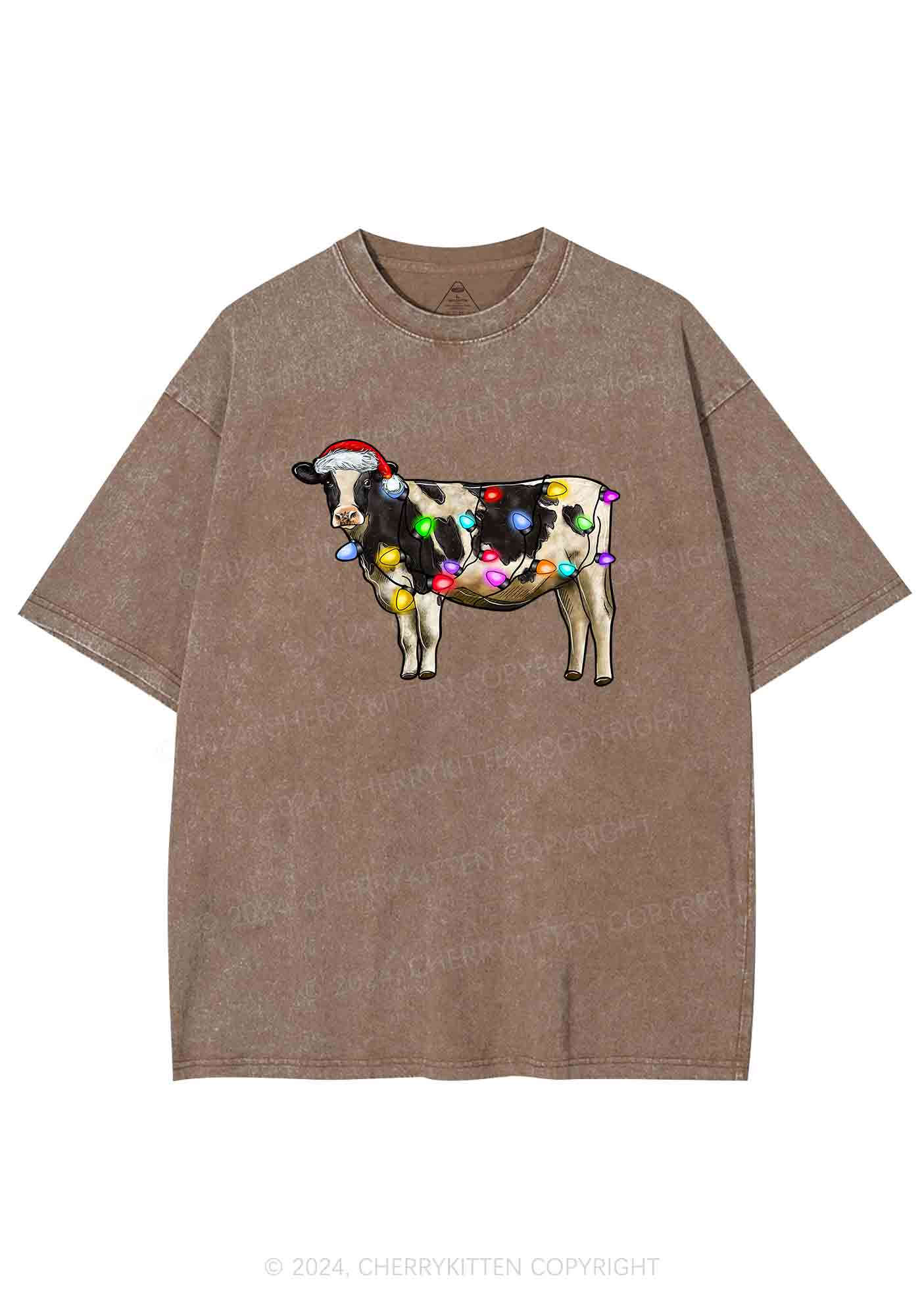 Christmas Cow Y2K Washed Tee Cherrykitten