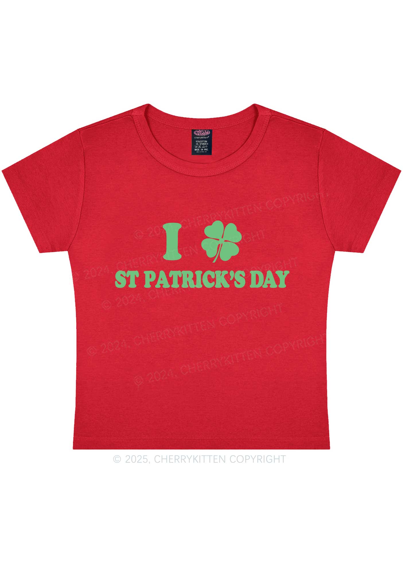 I Love St Patricks Y2K Baby Tee Cherrykitten