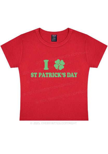 I Love St Patricks Y2K Baby Tee Cherrykitten