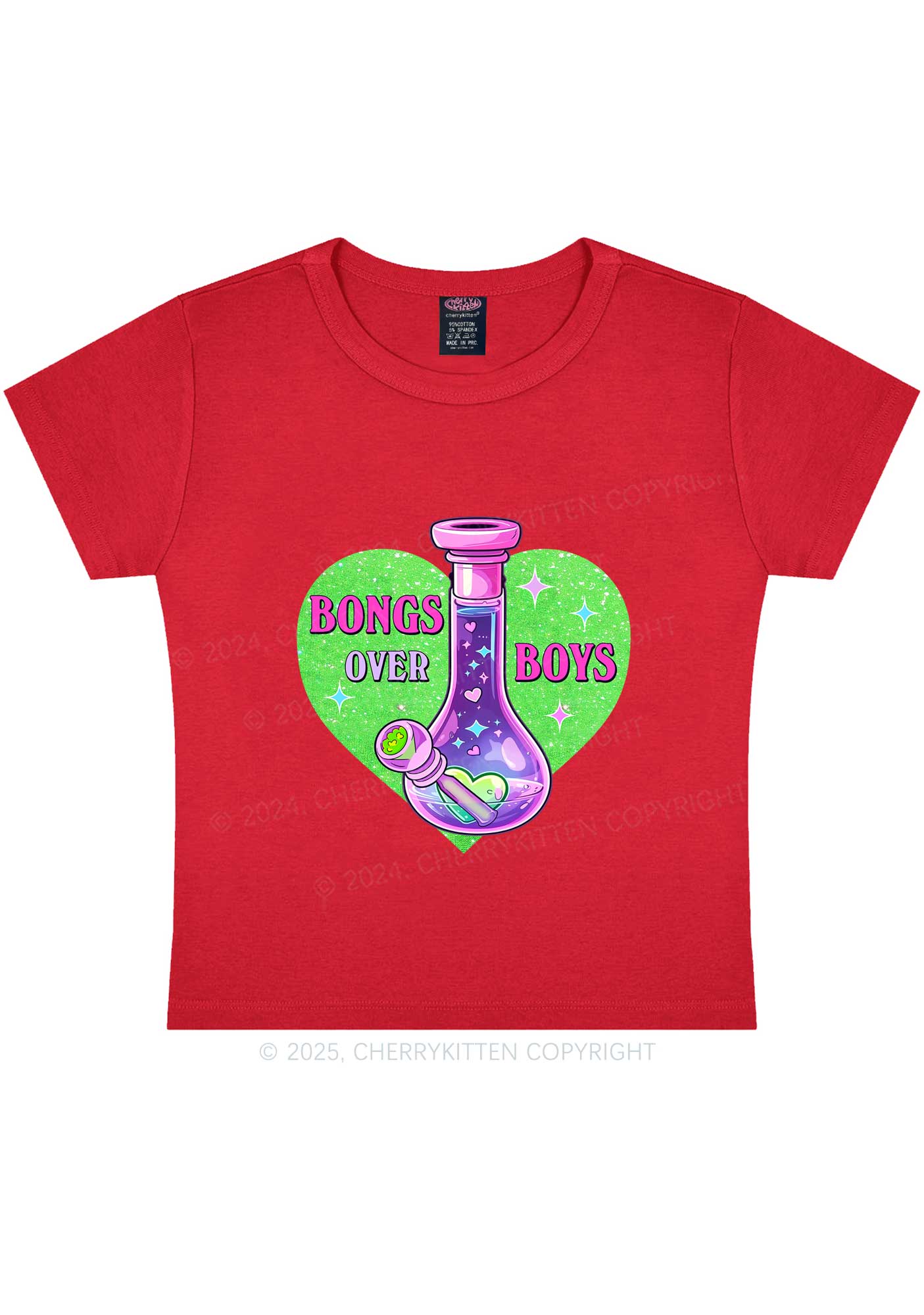 Bongs Over Boys Y2K Baby Tee Cherrykitten