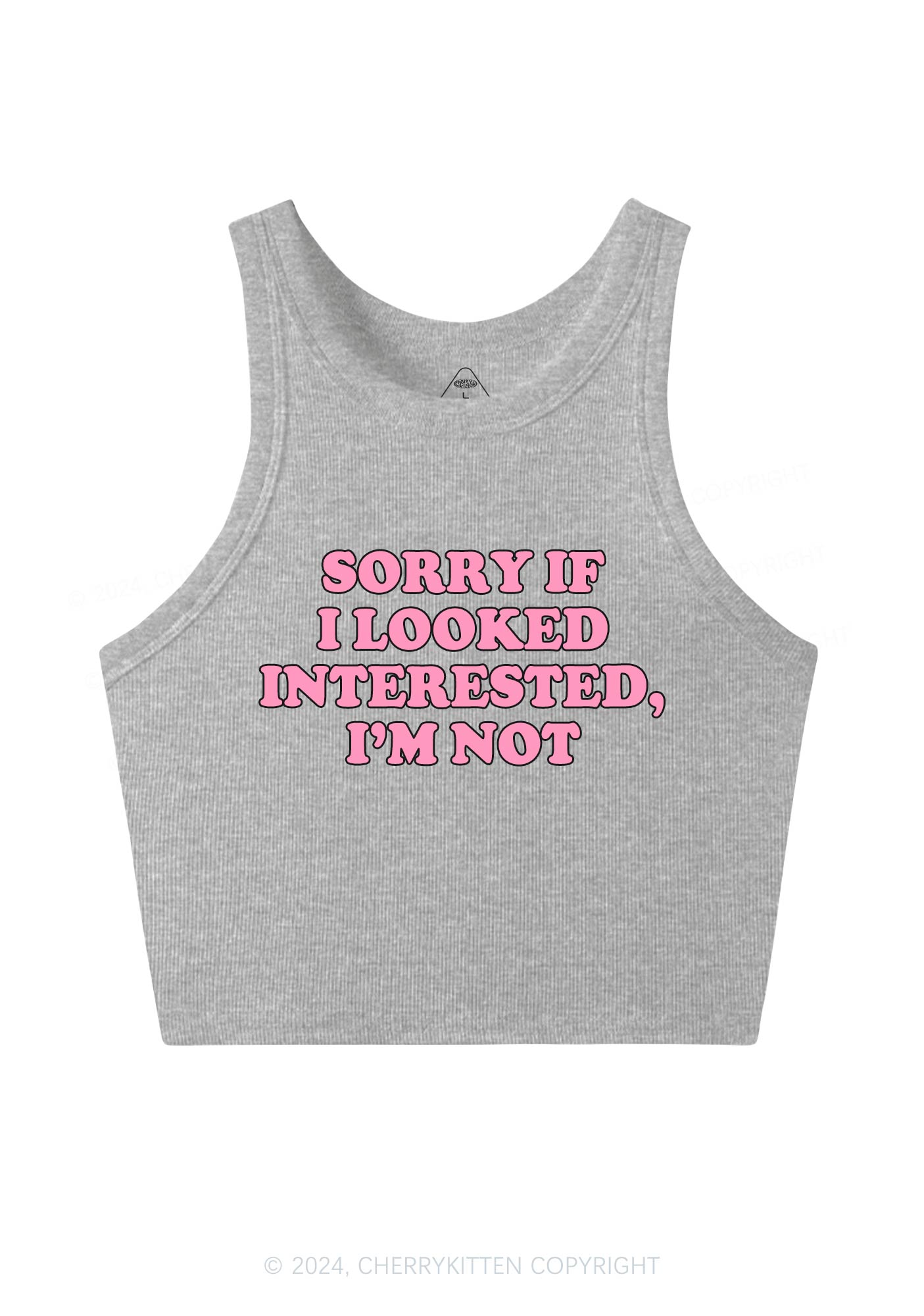 Sorry If I Looked Y2K Crop Tank Top Cherrykitten