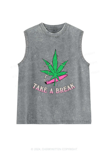 Take A Break Y2K Washed Tank Cherrykitten