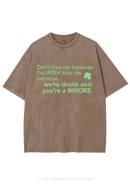 Drunk And Hore St Patricks Y2K Washed Tee Cherrykitten