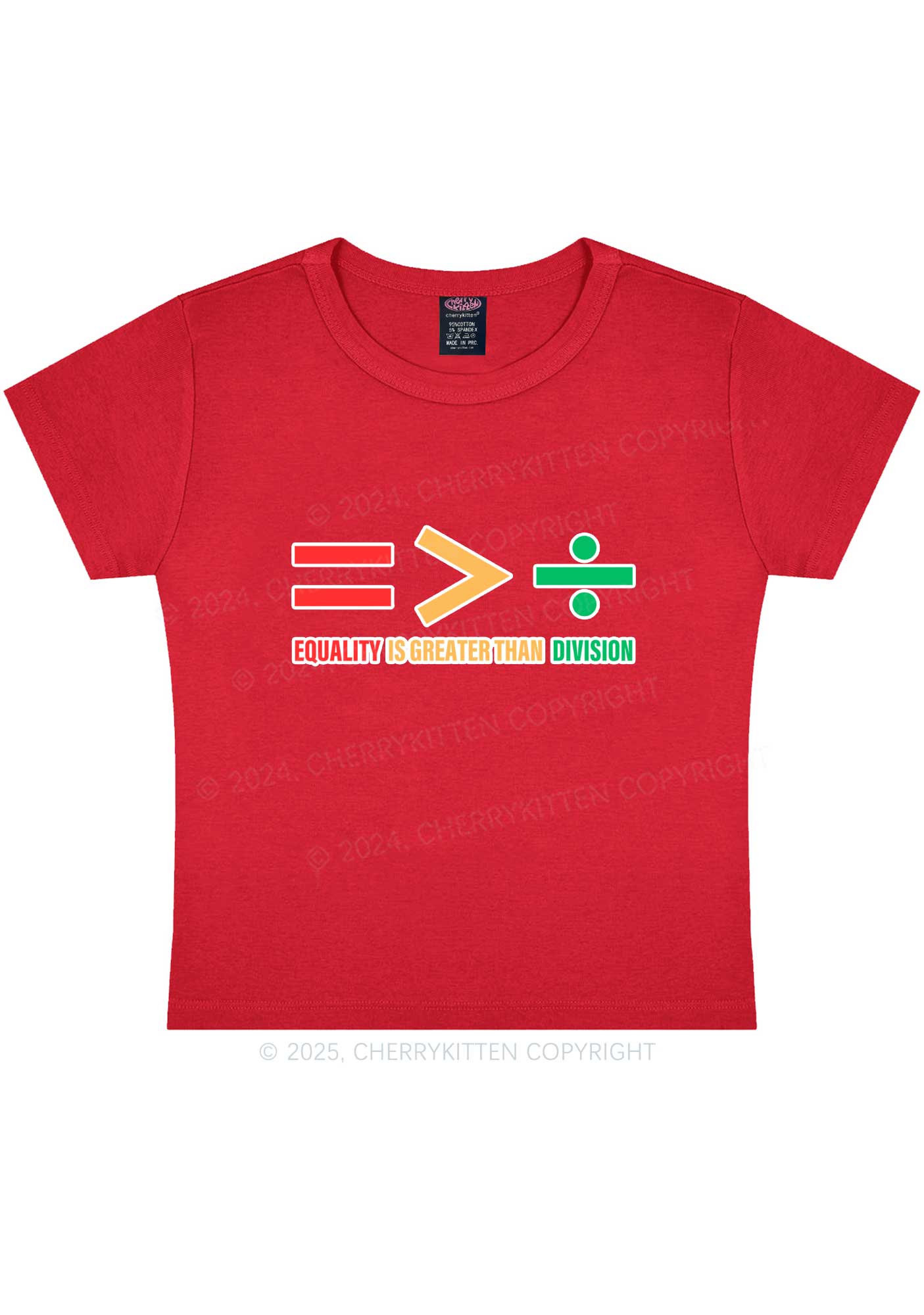 Equality Is Greater Than Division Y2K Baby Tee Cherrykitten