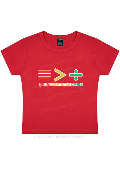 Equality Is Greater Than Division Y2K Baby Tee Cherrykitten