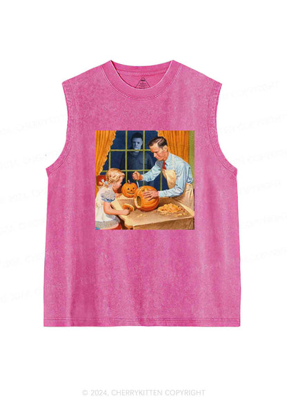 Halloween Cooking Pumpkin Y2K Washed Tank Cherrykitten