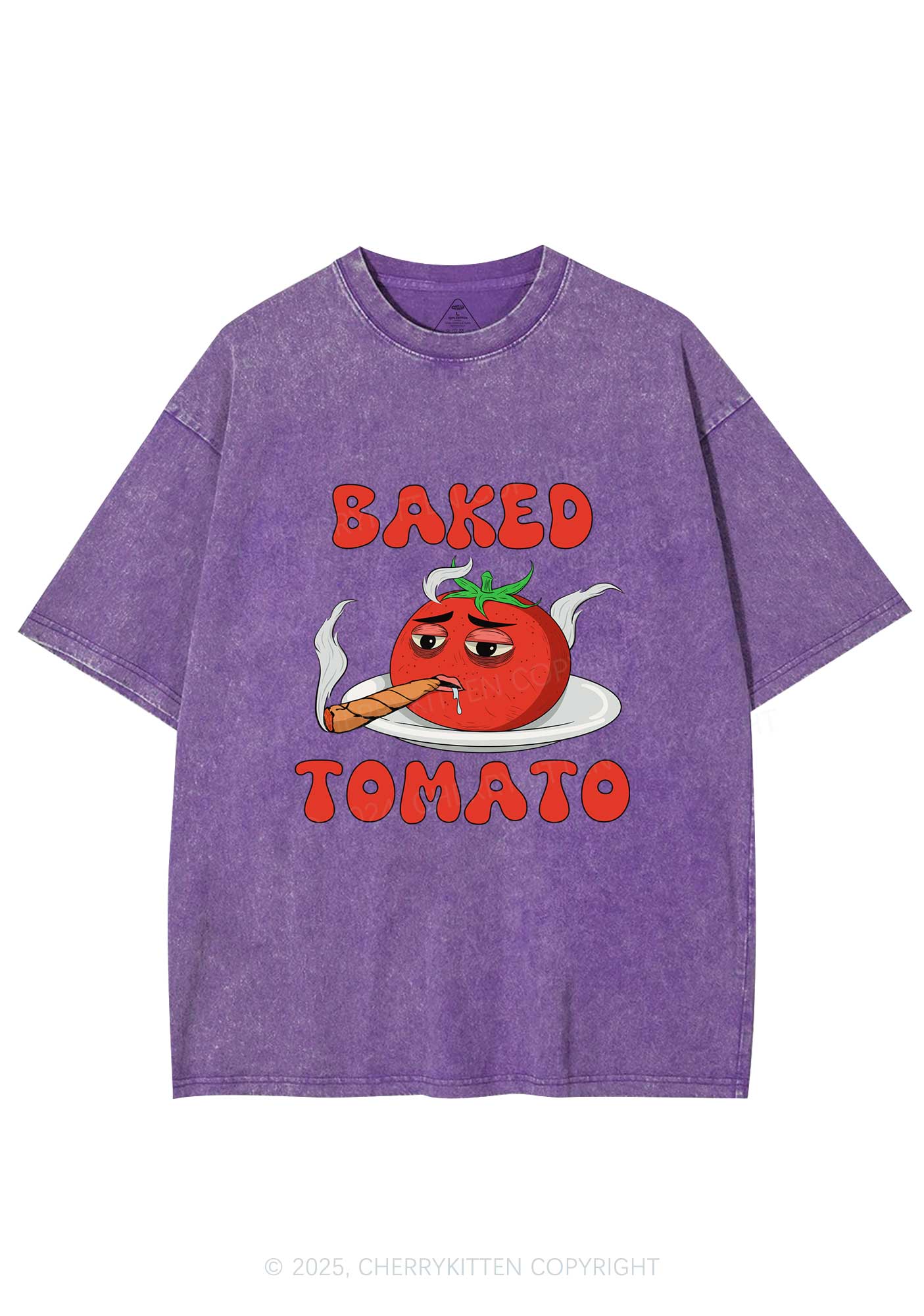 Baked Tomato Y2K Washed Tee Cherrykitten