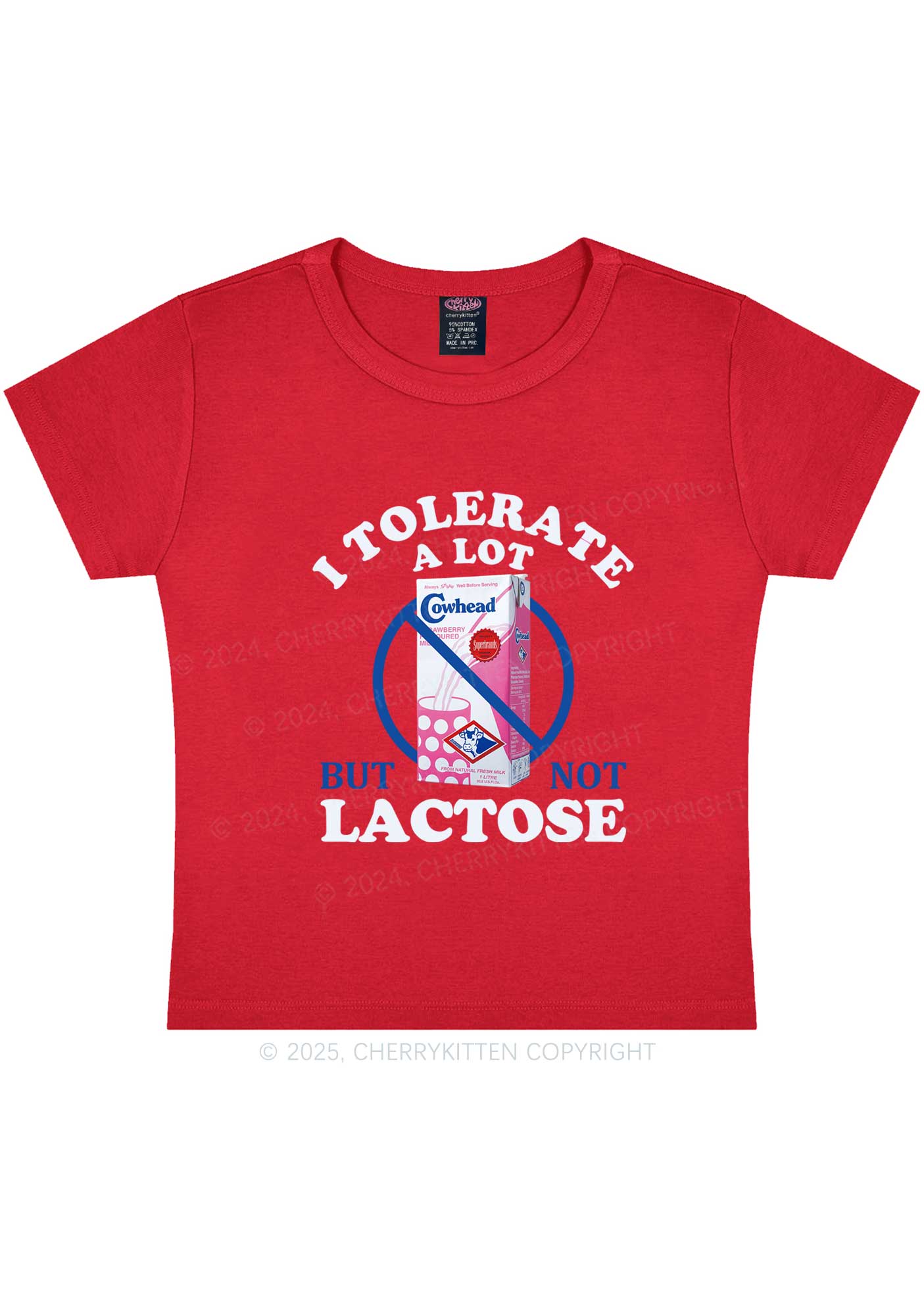 Dont Tolerate Lactose Y2K Baby Tee Cherrykitten