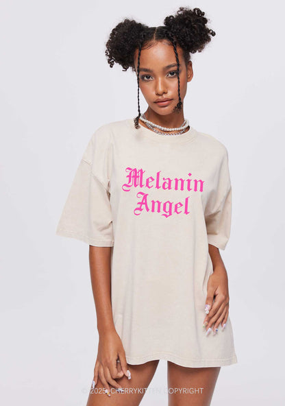 Melanin Angel Y2K Washed Tee Cherrykitten