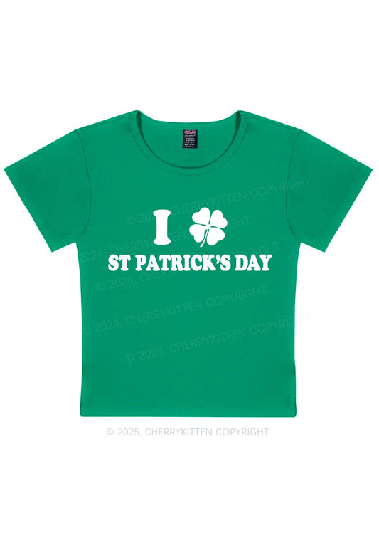 I Love St Patricks Y2K Baby Tee Cherrykitten