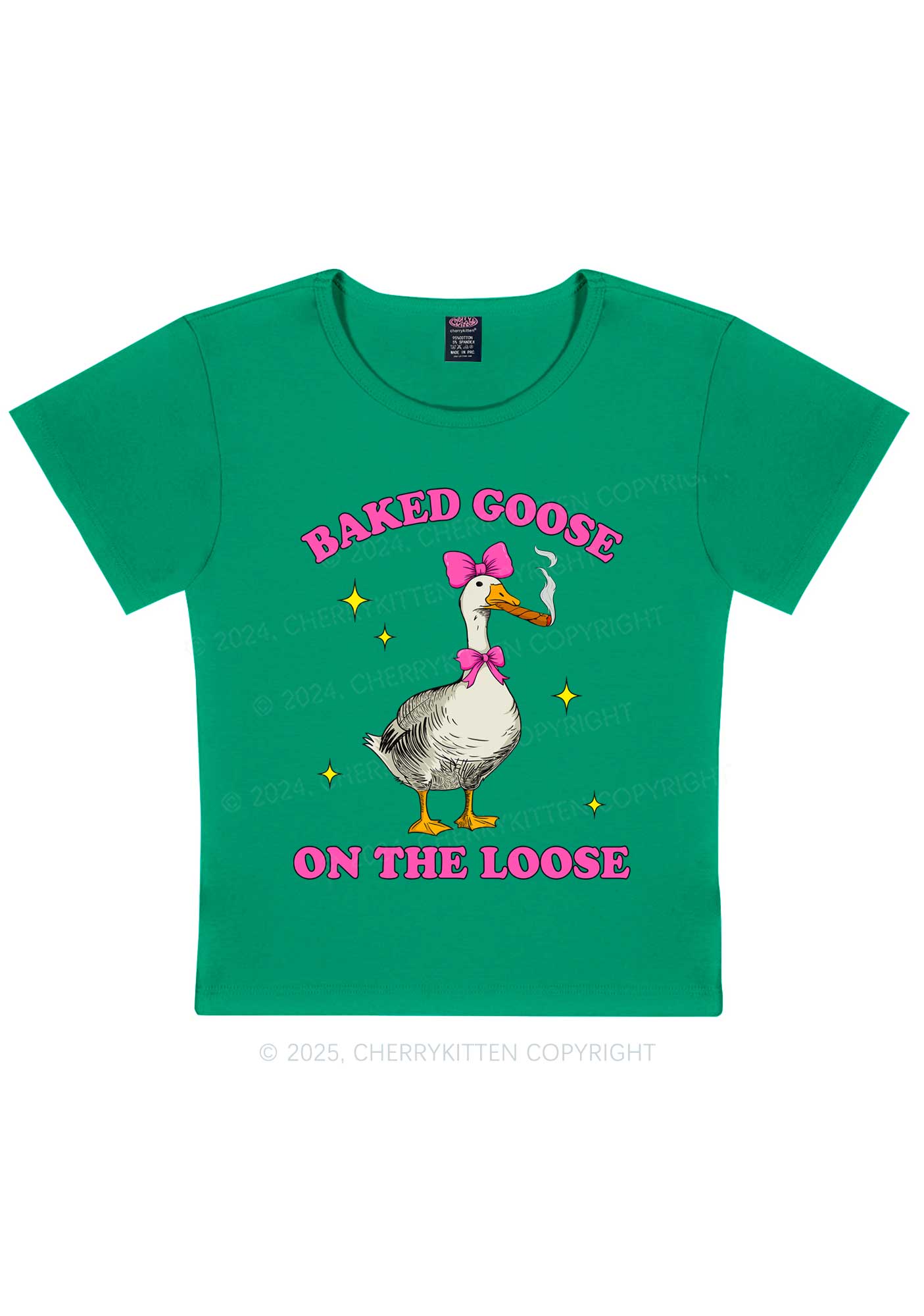 Baked Goose On The Loose Y2K Baby Tee Cherrykitten