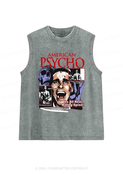 Halloween American Psycho Y2K Washed Tank Cherrykitten