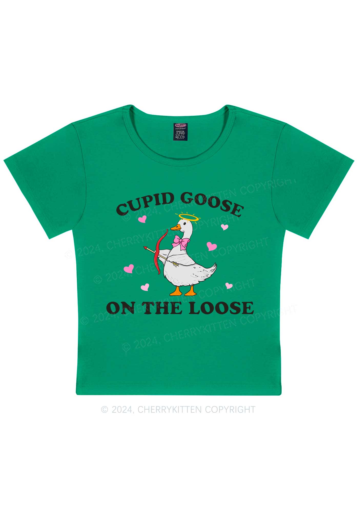 Cupid Goose Y2K Valentine's Day Baby Tee Cherrykitten