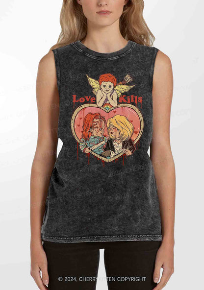 Halloween Love Kills Y2K Washed Tank Cherrykitten