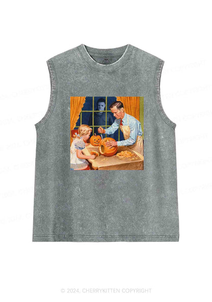 Halloween Cooking Pumpkin Y2K Washed Tank Cherrykitten