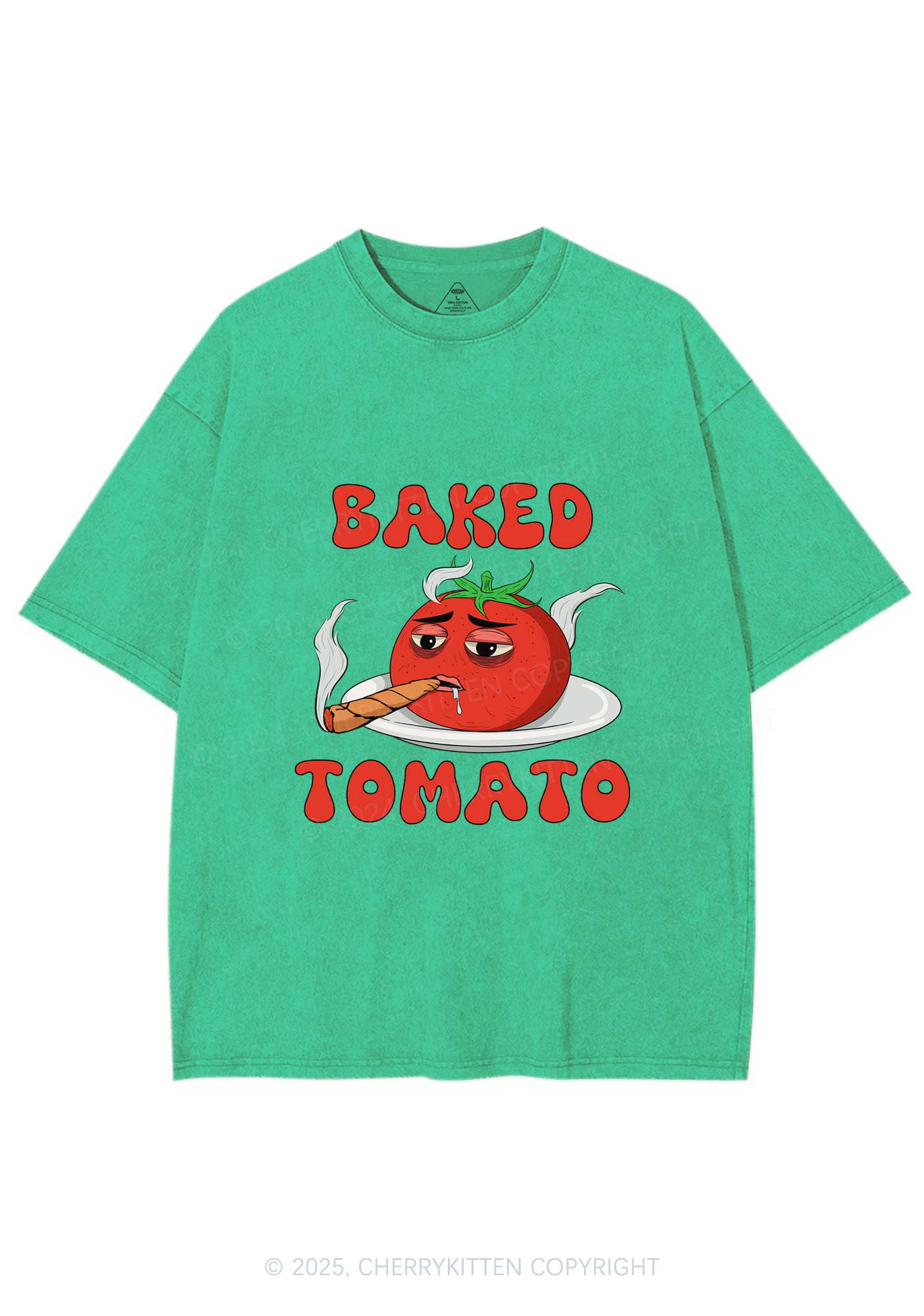 Baked Tomato Y2K Washed Tee Cherrykitten